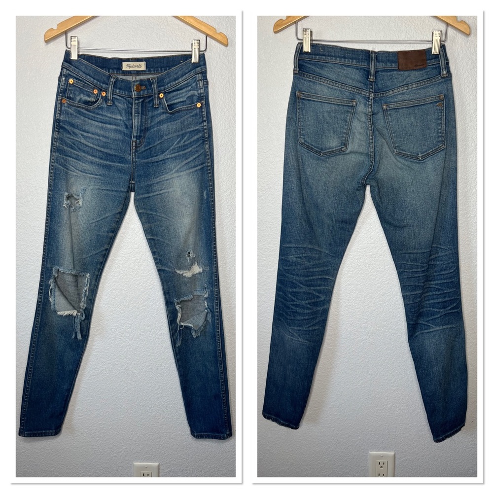 Madewell 9” High Riser Skinny Skinny Jeans Sz 26 Cotton Blend Distressed